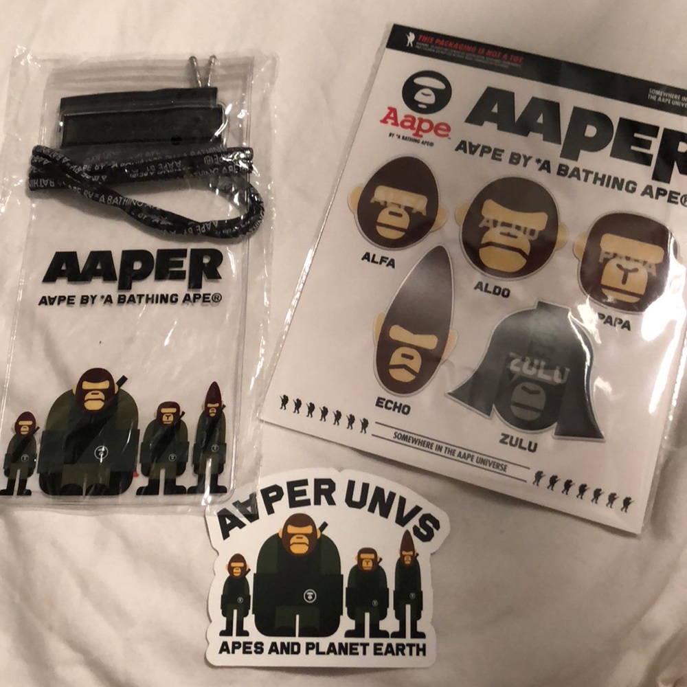 Bathing Ape side body bag, hologram stickers